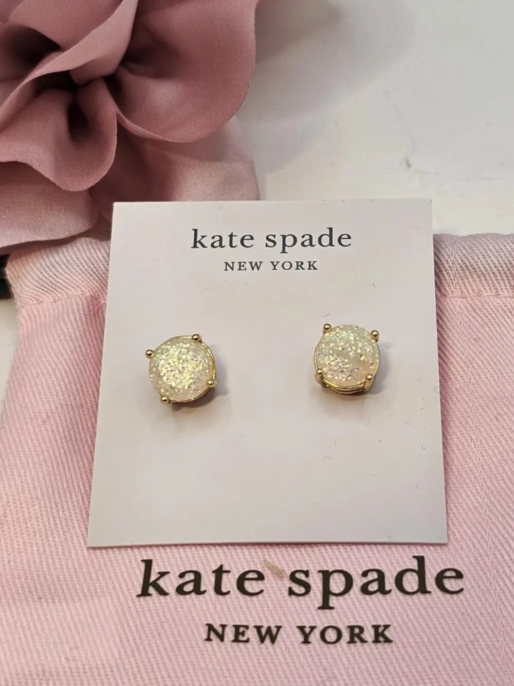 Kate Spade New York Earrings Opal Gumdrop Iridescent Glitter Studs
